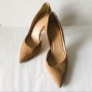 J.Crew Nude Suede Heels Size 8